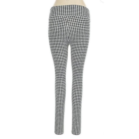 Girl's Large Pants Leggings SO Black & White Houndstooth NWT - Picture 2 of 3
